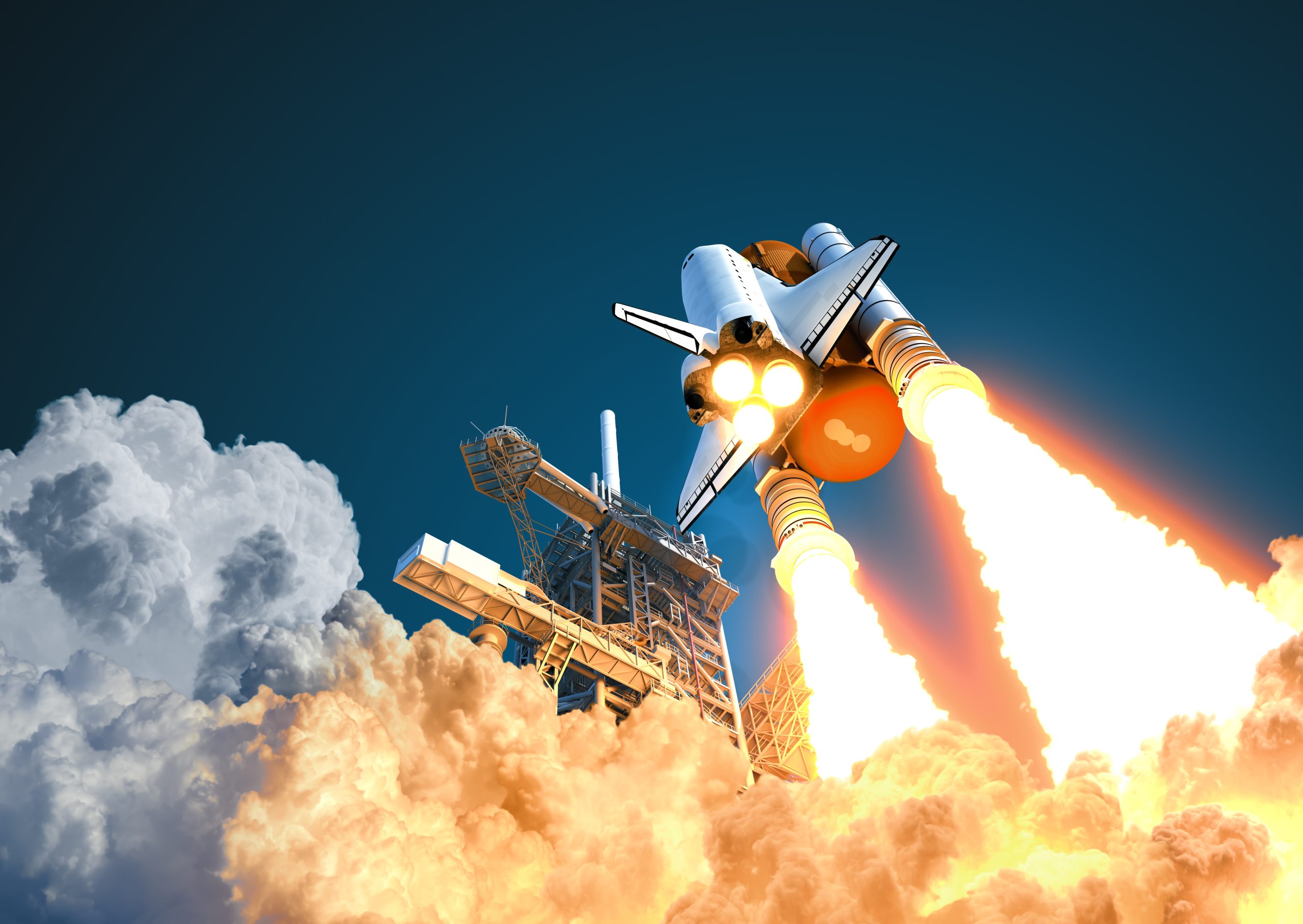 Space shuttle launching into space - sign up to start your beyond journey